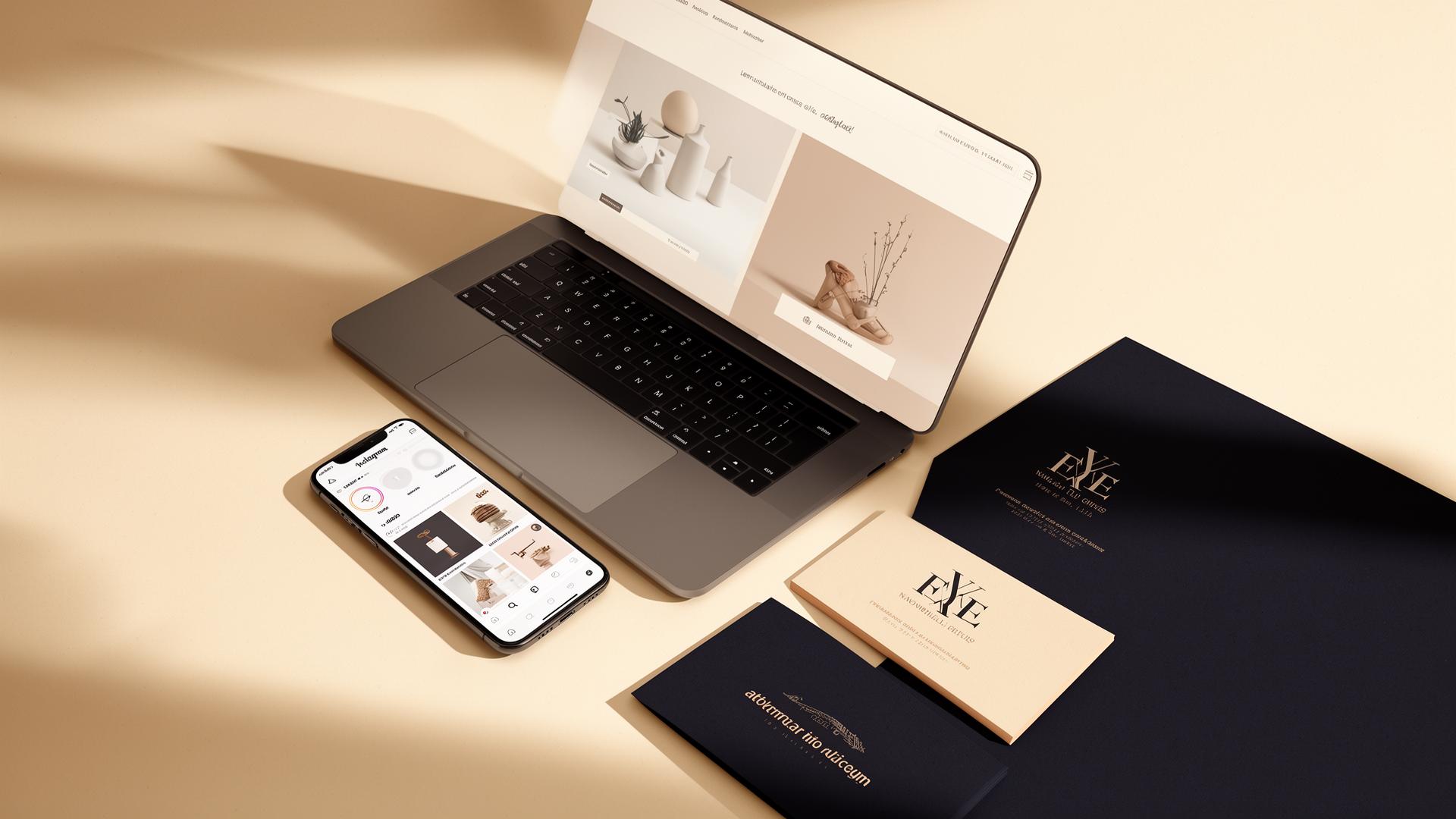Mockups de diseño web, branding y redes sociales